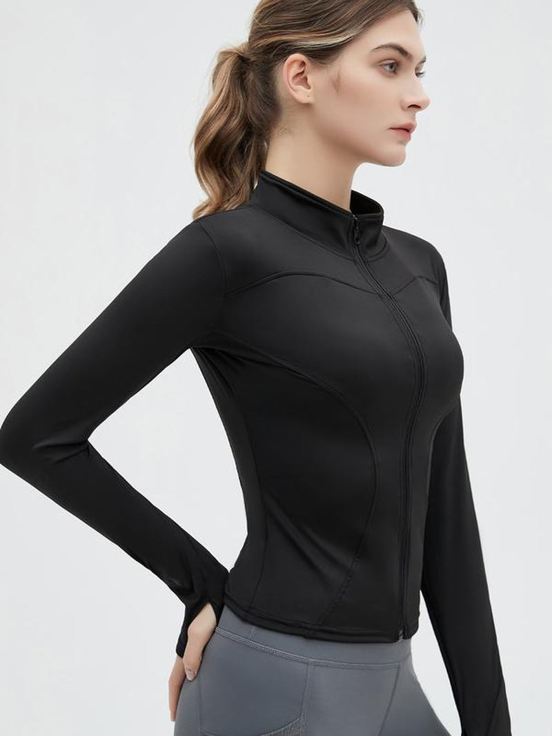 Women'S Workout Yoga Jacket Full Zip Running Track Jacket Long Sleeve Yoga Shirt Women Zip Fitness Yoga Shirt Winter Warm Gym Top Activewear Running Coats Yoga Shirt Woman